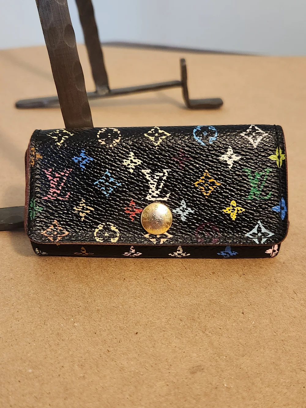 Louis Vuitton Vintage Multicolor Monogram Murakami Black 4-Key Case